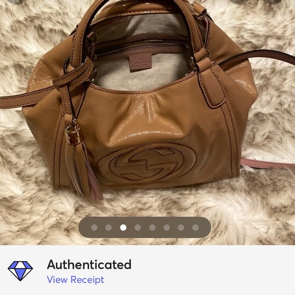 GUCCI Soho Top handle patent GG Tassel Cross Body Bag - Picture 2 of 8